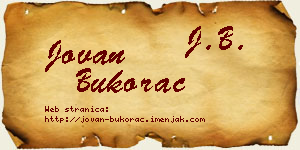Jovan Bukorac vizit kartica